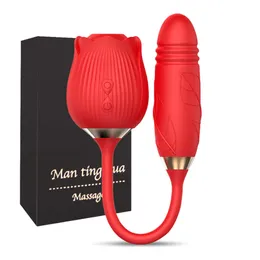 Sex Toys Massager Rose Dildo Thrusting Vibrator for Women Clitoris Stimulator Tongue Licking Stretching Sex toys Goods Vagina Balls Female
