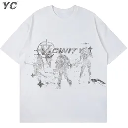 Camisetas masculinas de camiseta gótica vintage harajuku hip hop tops estéticos impressão gráfica y2k roupas streetwear moda fashion tees 230517