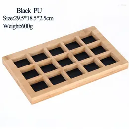 Jewelry Pouches Markdown Sale 15 Grids Bamboo Display Tray Earrings Nexklaces Pendants Rings Props Simple Packaging