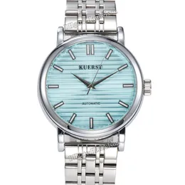 НОВЫЕ женские часы с бриллиантами, ледяной синий циферблат, автоматический механизм, сапфировое стекло, подарочные женские часы, двухцветное золото, 36 мм