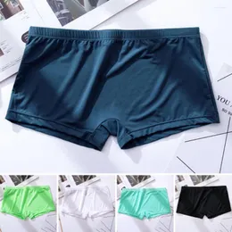 Underpants Men Boxers Breathable Elastic Solid Color Low Waist Ultra-thin Anti-septic Moisture Wicking Intimate