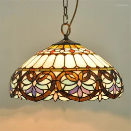 Lampy wiszące w stylu barokowym lampa witraże europejska kawiarnia lekka średnica 40 cm h 100 cm