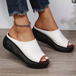 Pantofole Donna Zeppe Piattaforma Infradito Sandali estivi Scarpe basse 2023 Trend Slingback Casual Walking Dress Slides