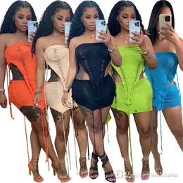 Women Tracksuits Two Pieces Set Designer 2023 New Urban Fashion Sexy Sleeveless Short Skirt Beach Set 5 Colours S-XXL