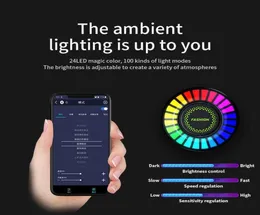 Car Air Freshener LED Light RGB Sound Control Voice Rhythm Ambient Pickup Lamp For Diffuser Vent Clip Fresheners Fragrance APP W229039150