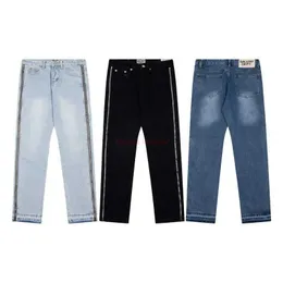 Projektant mody galerie odzieży dżinsowe spodnie Wysoka wersja 2022 jesień zima nowe galery Departamenty Dwie boczne zamek męskie dżinsy dżinsowe 2043