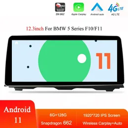 12.3 pouces voiture Android 11 SN662 GPS Navigation DVD lecteur multimédia pour BMW série 5 F10/F11/520i Carplay 4G LTE Radio
