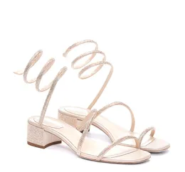 23er-Jahre Damen-Sandalen mit Blockabsatz und niedrigem Absatz, mit Kristallen verzierte Cleo-Sandalen, Luxus-Dame, Hochzeits-Brautschuhe, Sommer-Designer-Gladiator-Pumps, Geburtstagsgeschenk für Freundin