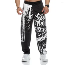 Herrbyxor Löst fitness Sweatpants Mens Autumn 2023 Men's Sports Gym Leisure Jogger Quick-Torka tryckta byxor