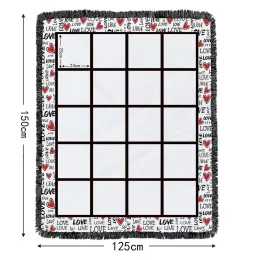 Пустые одеяла для сублимации, одеяла для сна, переносные одеяла 125X150 см, одеяло для одежды с кисточками, брендовая красивая печать с термопечатью