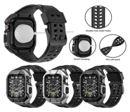 TPU Smart Strap Watch Band Stainless Steel Case para Apple Watch 4567SE pulseiras4675627