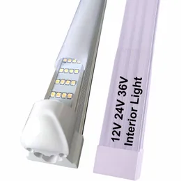 Tubos de LED 2 3 4 5ft ac/dc 9-36V T8 Integração Integração inferior Tenivage Porta do resfriador Luzes de luminária de luminária interior para carro Van caminhão campista de caminhões