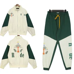 Tracksuits masculinos Rhude Mens Tracksuits Y2K Sports Designer Jaqueta Calças Ing Cor Par Mulheres Rua Casual Moda Terno 333