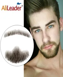 Alileader Lace Fake Mustache Short Invisible Lace Fake Beard For Men Soft Fake Beard Mustable By Real Hair 2202169897091