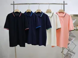 Novas camisetas masculinas verão algodão polo camisa masculina e feminina manga curta negócios moda casual linha fina dois botões bordado polo camiseta topo