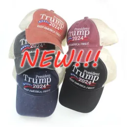 Donald Trump 2024 Haftowany czapka baseballowa z regulowanym paskiem 5 kolorów DHL Hurtowa CD