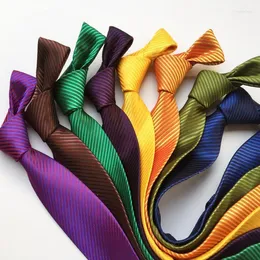 Dzieci krawat rboco8 cm na mężczyzn dla mężczyzn solidny kolor krawat szyi w paski Purple brązowy żółty niebieski 16 kolorów ślub formalny garnitur
