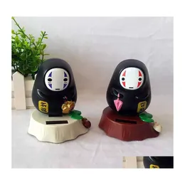 Interior Decorations Car Hanging Ornaments No Face Man Shaking Head Toy Solar Power Cute Figures Office Home Accessories T221215 Dro Otwfi