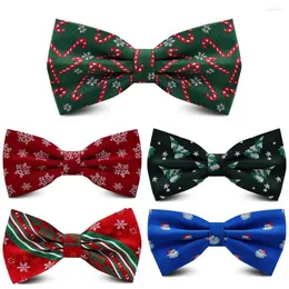 Bow Ties GUSLESON Double Fold Men's Christmas Festival Theme Bowties Pre-Tied Neckwear Snow Tree Pattern Quality Novelty Tie