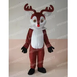 Halloween Cute Deer Mascot Costume Simulazione Personaggio dei cartoni animati Vestito Vestito Carnevale Adulti Festa di compleanno Vestito operato per uomo Donna