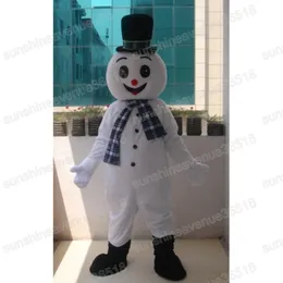 Halloween adorável boneco de neve mascote, simulação de caráter de desenho animado traje de Natal, vestido de festa férias de festa de férias de férias