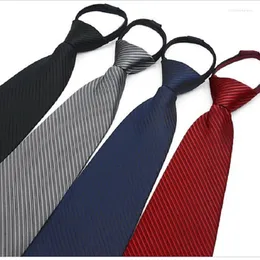 Fliege, 9 cm, mit Reißverschluss, Krawattenstreifen, Business-Krawatte, Reißverschluss, Polyester-Seide, Herren-Krawatte, Hochzeit, Bräutigam, Team-Ready-Fliege