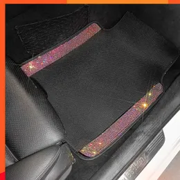 Yeni araba paspaslar için katlar kadın evrensel bling halılar bling anti -slip araba zemin mat kristal rhinestones pembe mavi siyah kırmızı