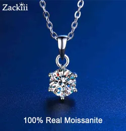 100 collar de moissanita real 1CT 2CT 3CT VVS laboratorio colgante de diamantes collares para mujeres hombres regalo joyería de boda de plata esterlina H114266352