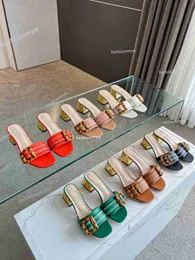 Designer-Hausschuhe für Damen, Sandale, Bambus-Schnalle, Slipper, Smaragd-Sandalen, flache Damen-Sandalen, Sommer-Strand-Schuhe, Flip-Flops, Hausschuhe, Größe 35–42