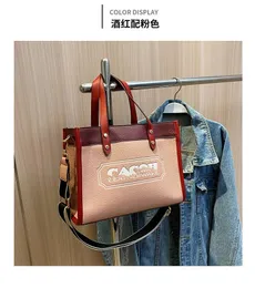 Manufacturers direct sales of new lychee grain large capacity letter Tote bag fashion handbag designer texture single shoulder crossbody bag