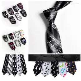 Bow Ties 5cm Skinny Narrow Fashion Tie Tie Note Guitar Piano Concert Halloween Cosplay Necktie Jacquard Woven Qly9314