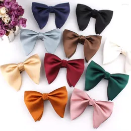 Bow Ties Wedding Bowtie For Groom Oversize Tie Men Women Big Knot Adult Solid Cravats Groomsmen Rust Brown Bowties