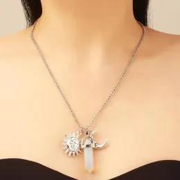 Chains European And American Fashion Gemstone Multi-Layer Necklace Women's Star Moon Handmade Tassel Overlapping Accessori