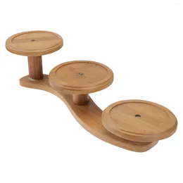 Servis uppsättningar 1 PC Cupcake Server Wood Snack Platter Sushi Servering Dish Birthday Stand Dessert Display