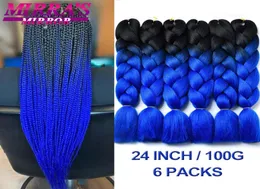 Phones Automotive Online shopping Synthetic Synthetic Jumbo Braids Omber Braiding Hair Extensions Women Yaki Texture Black Blue Fa6274937
