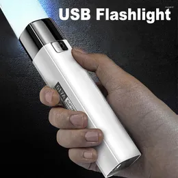 Flashlights Torches USB Rechargeable LED 3 Lighting Modes Built-in Li-ion 18650 Battery Torch For Outdoor Camping Hiking Fishing