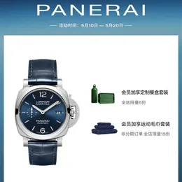 Designer heren Panerai Luminor mechanisch horloge Lumino-serie blauwe wijzerplaat mechanische sport voor heren