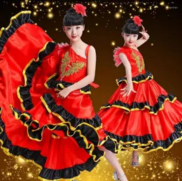 مرحلة ارتداء 2023 أطفال فلامنكو تكييف الرقص الإسباني لفتاة راقصة راقصة الفستان الفستان