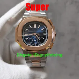 Top Mens Designer Uhren 40,5 mm Nautilus 5980/1R-001 5980 18K Roségold Sapphire Glass Asia Transparent Mechanical Automatic Herren Arms ARBACHS KEIN Chronograph