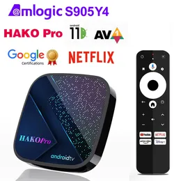 TV Box Hako Pro Android TV 4K S905Y4 Ultra HD +Funda Celeste PROTEC+MEM 32G