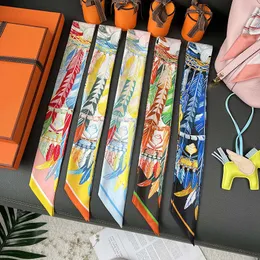 100％シルク23色高品質の高品質とハイエンドタイピングダンスフェザーHSツイルバッグスカーフアームバッグシルクツイルシンリボンヘアバンド