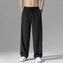 Men's Pants 2023 Ice Silk Men Joggers Sweatpants Male Y2k Streetwear Sportswear Jogging Gym Trousers Oversized Baggy Wide Leg Straight