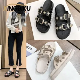 Sandals Slippers Women's Spring Autumn Metal Buckle Boutique Decoration Wedge Heel Comfortable Outer Wear Summer