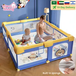 Baby Rail Pena Mainan Anak Bersinar Bayi Dengan Busa Pelindung Pagar Pengaman Lubang bola Untuk Dalam Ruangan Tempat Bermain 230516