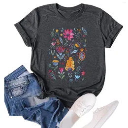 Women's T Shirts Work Out Shirt Long Sleeve Womens Workout Women Flower Graphic Summer Floral Printed Blouse Tops Ladies Pack
