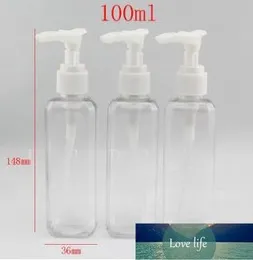 100ml x 50卸売透明なスクエアクリームローションポンププラスチックペットボトル容器、空のスプレークリームポンプボトル、ローションボトル