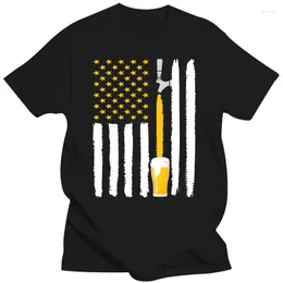 Herren T-Shirts Craft Beer American Flag Shirt Mode Sommer Lose Kurzarm Muster Plus Größe 5xl Design Natur