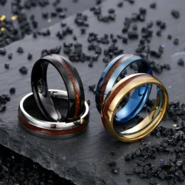 Pierścień z drewna ze stali nierdzewnej Blue Gold Opas