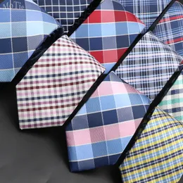 Neck Ties Dasi Leher Tenun Jacquard Baru untuk Pria Kotak kotak Klasik Poliester Aksesori Setelan Formal Pesta Bisnis Pernikahan 230517