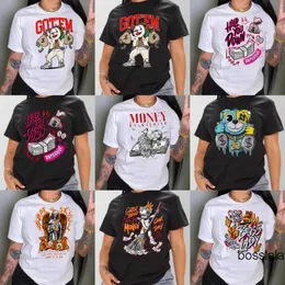 Kvinnors kläddesigner T -shirt 2023 Nya damer Lös rund hals Kort ärm Tee Money Series Cartoon Print Tees Plus Size 3XL 4XL 5XL